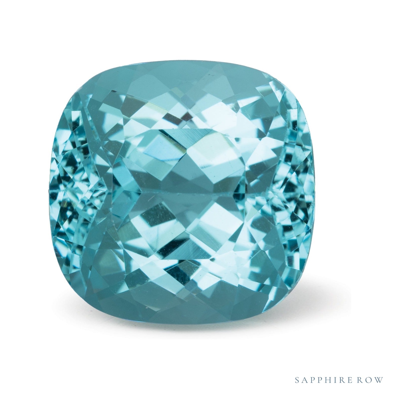 12.35 ct natural blue apatite from Madagascar, cushion cut | Sapphire Row · cut4