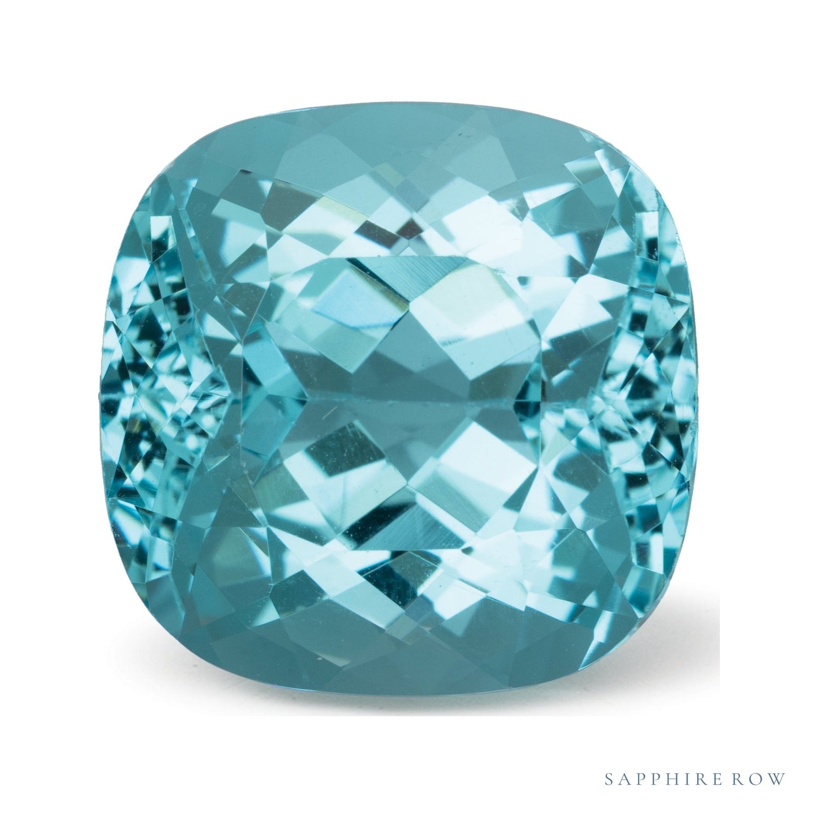 12.35 ct natural blue apatite from Madagascar, cushion cut | Sapphire Row · cut7