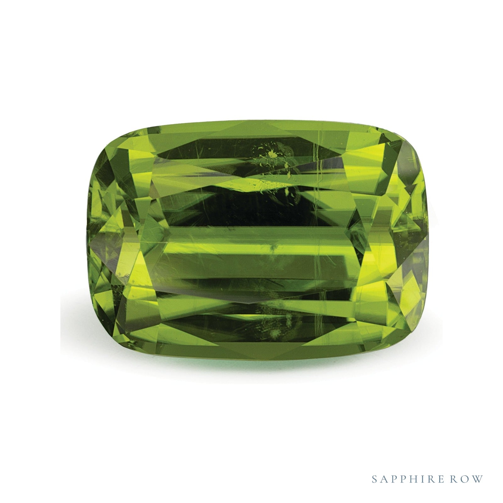 12.21 ct natural green peridot from Pakistan, antique cushion cut | Sapphire Row · cut4