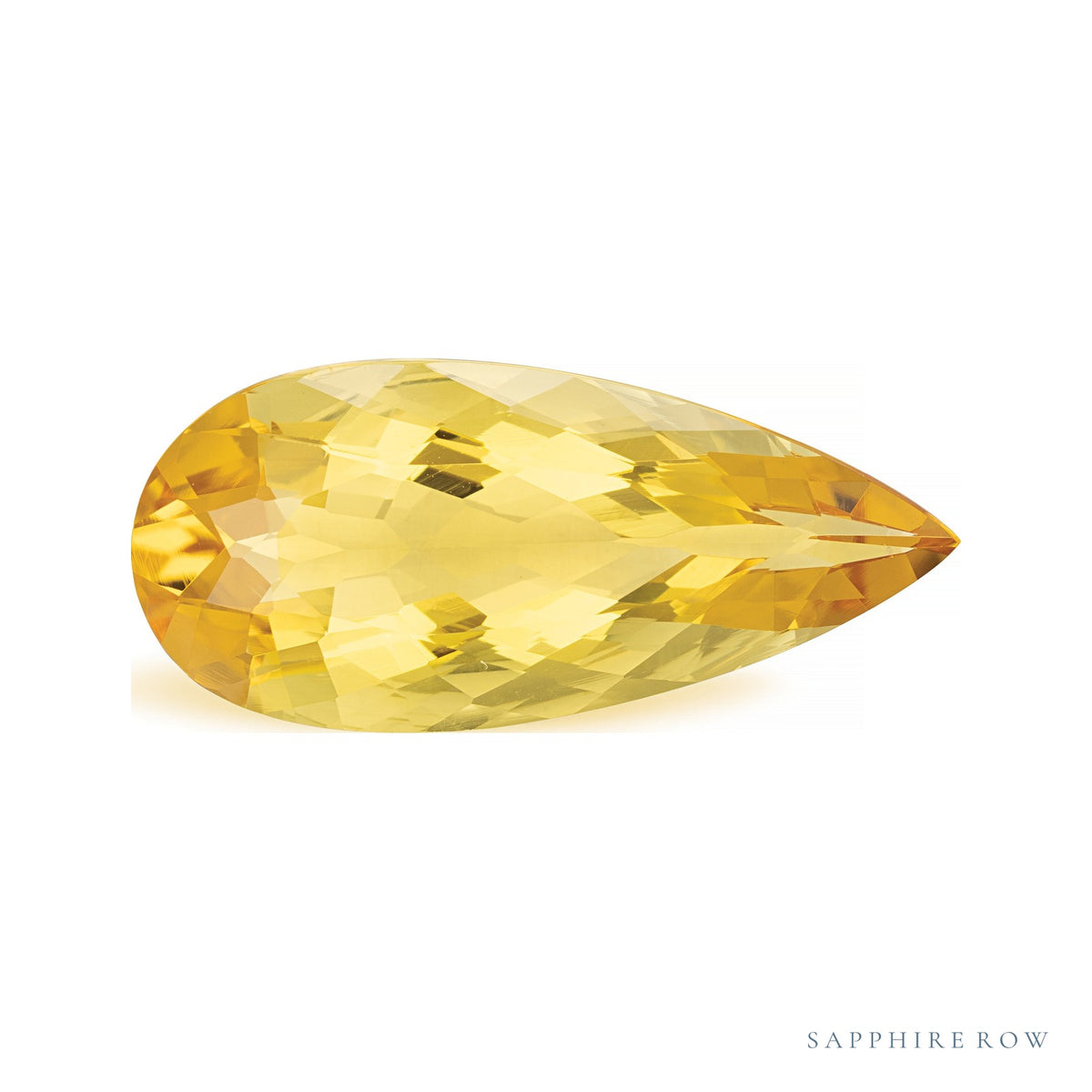 12.19 ct natural yellow beryl from Brazil, pear cut | Sapphire Row · cut7