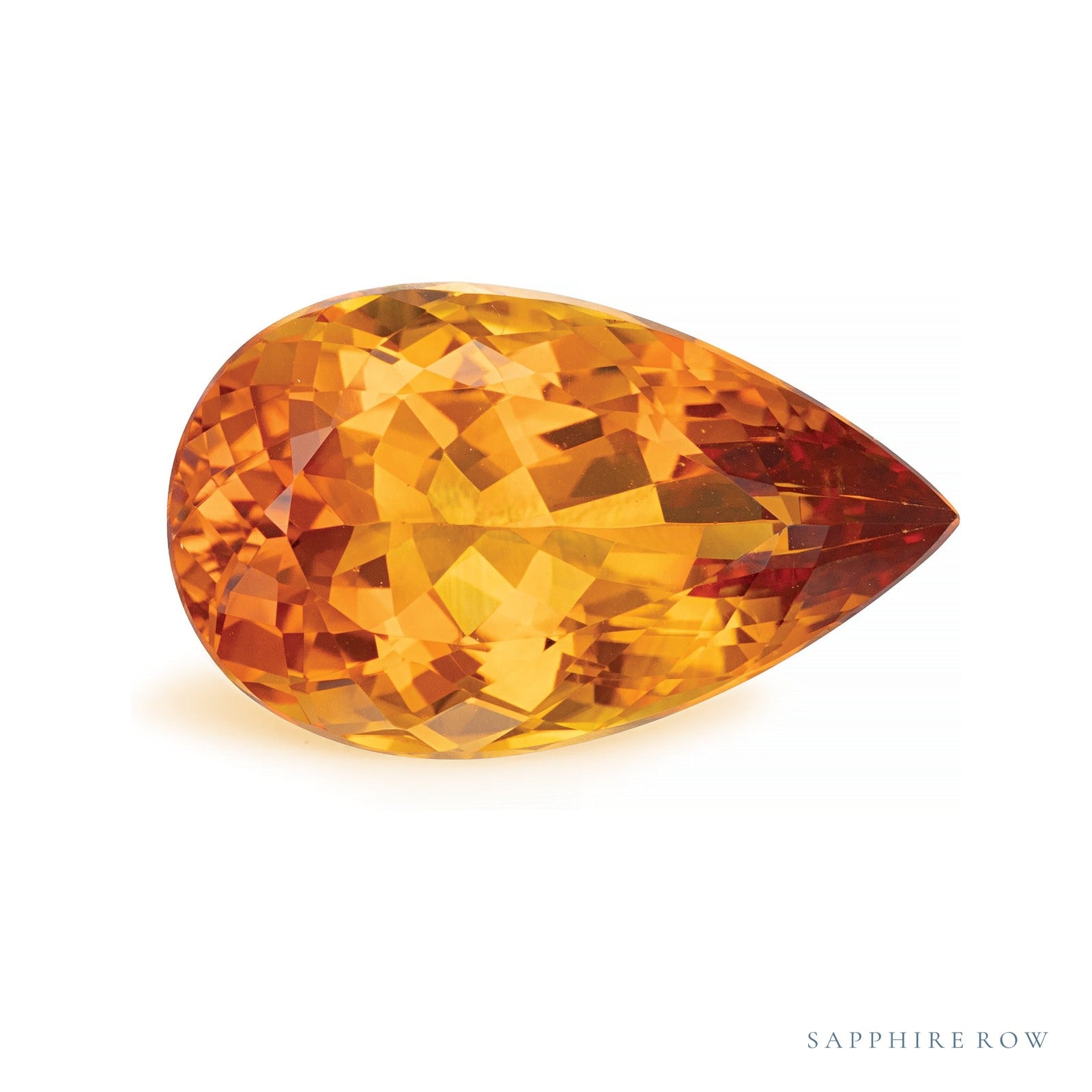 11.00 ct natural orange citrine from Brazil, pear cut | Sapphire Row · cut4