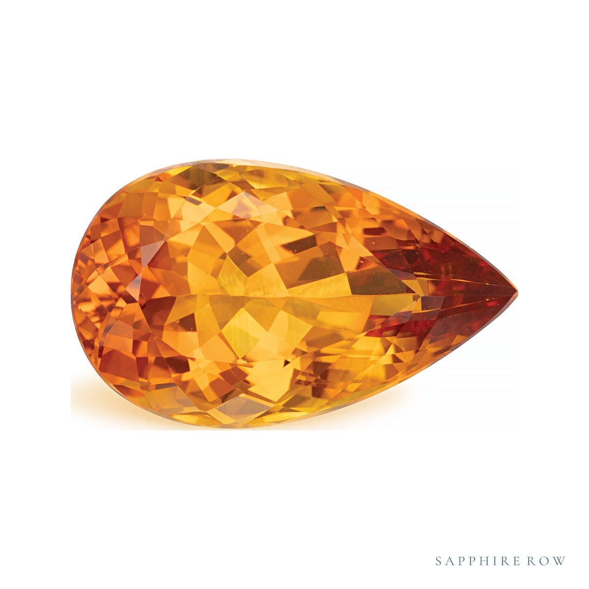 11.00 ct natural orange citrine from Brazil, pear cut | Sapphire Row · cut7