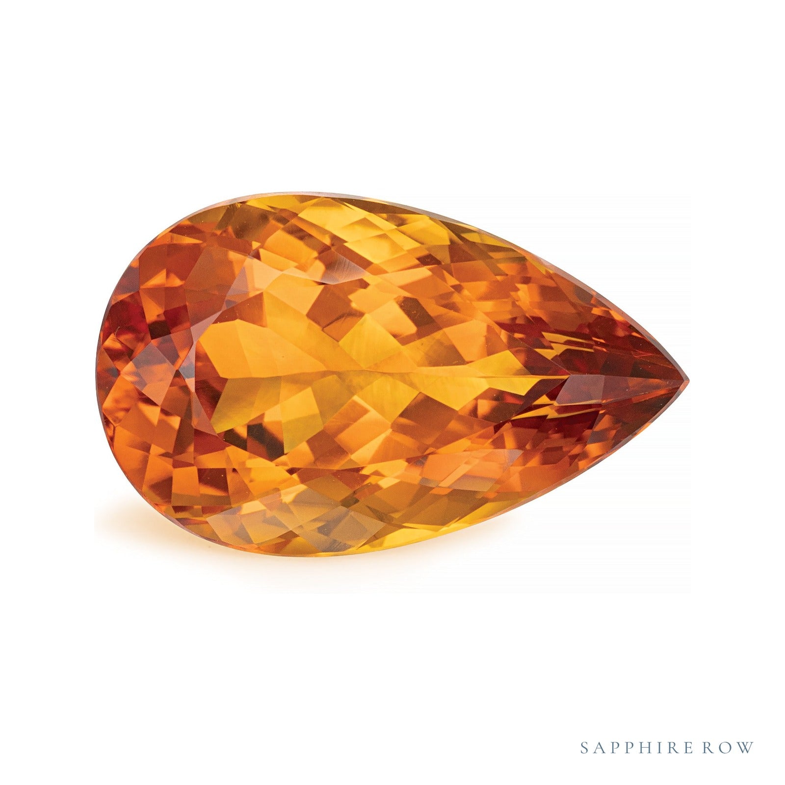 10.99 ct natural orange citrine from Brazil, pear cut | Sapphire Row · cut4