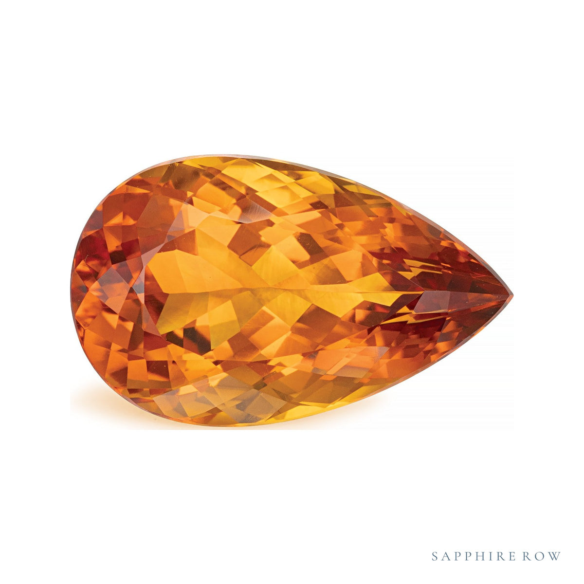 10.99 ct natural orange citrine from Brazil, pear cut | Sapphire Row · cut7