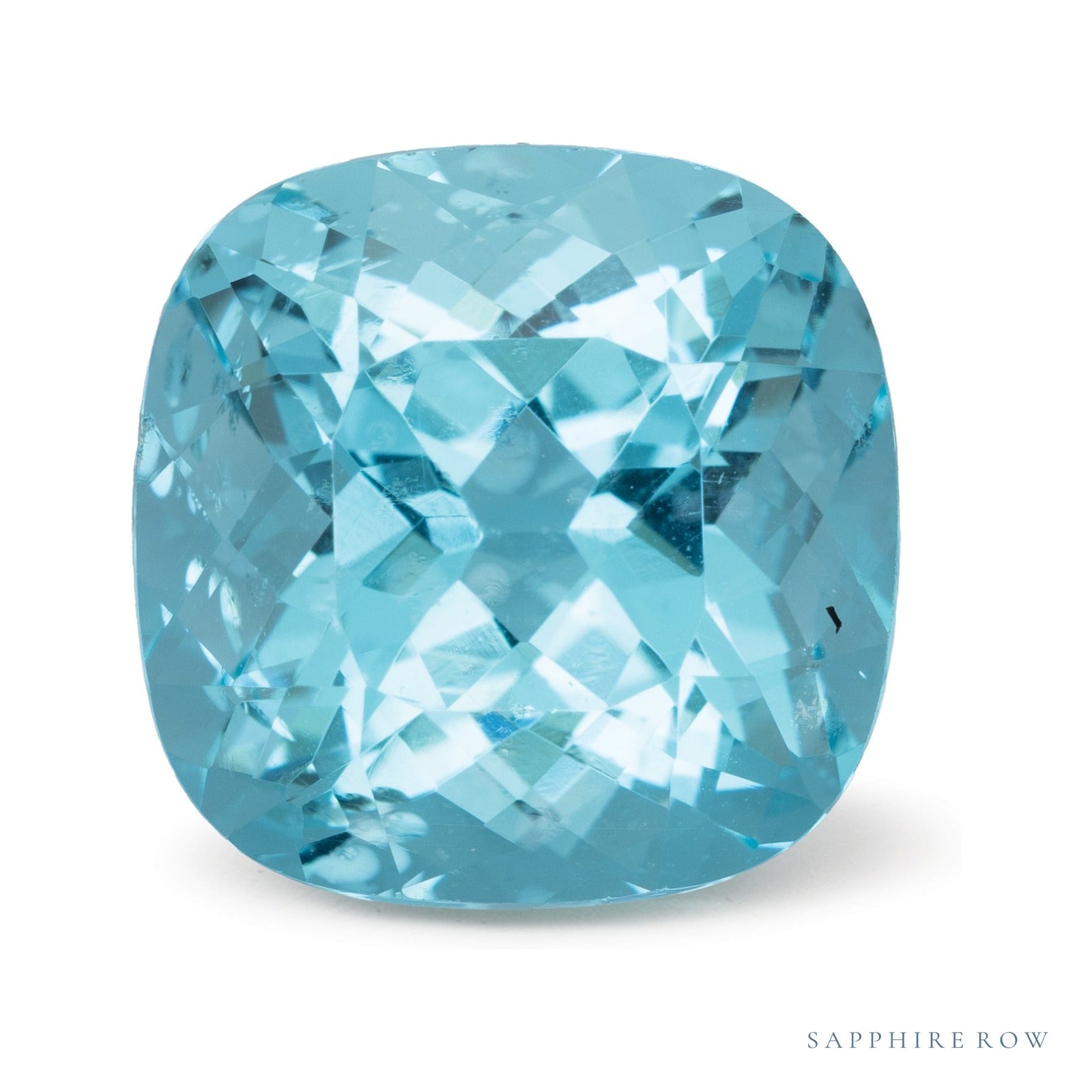 10.95 ct natural blue apatite from Madagascar, cushion cut | Sapphire Row · cut4