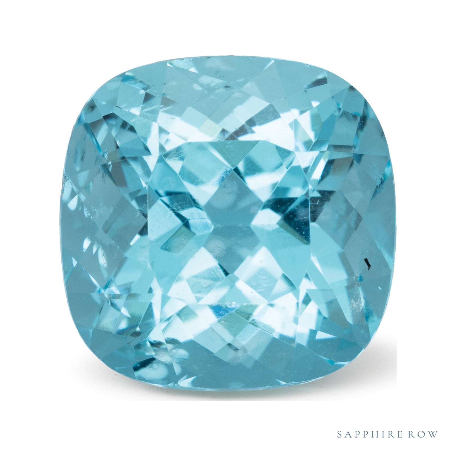 10.95 ct natural blue apatite from Madagascar, cushion cut | Sapphire Row · cut7