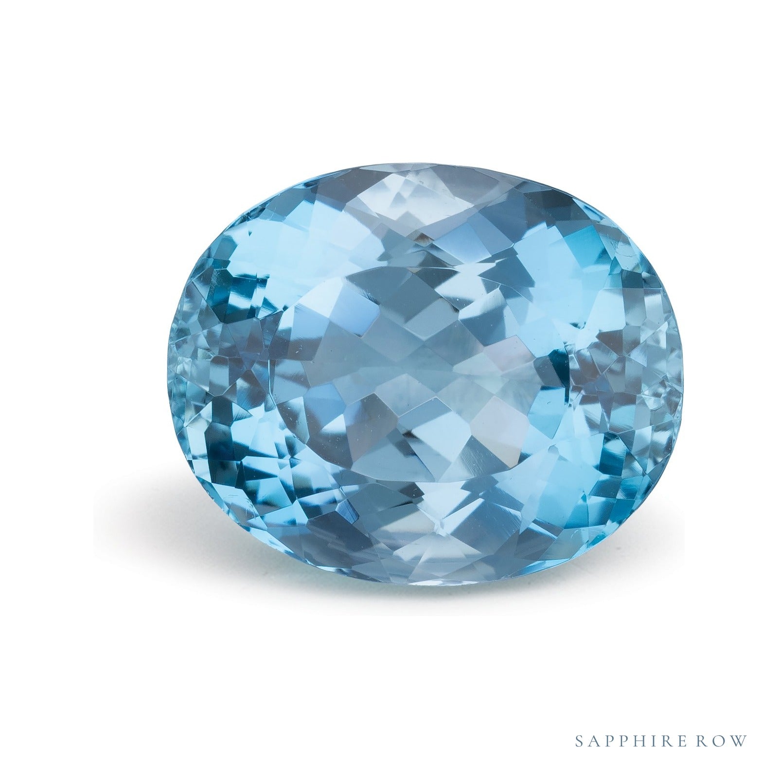 10.94 ct natural blue aquamarine from Brazil, oval cut | Sapphire Row · cut4