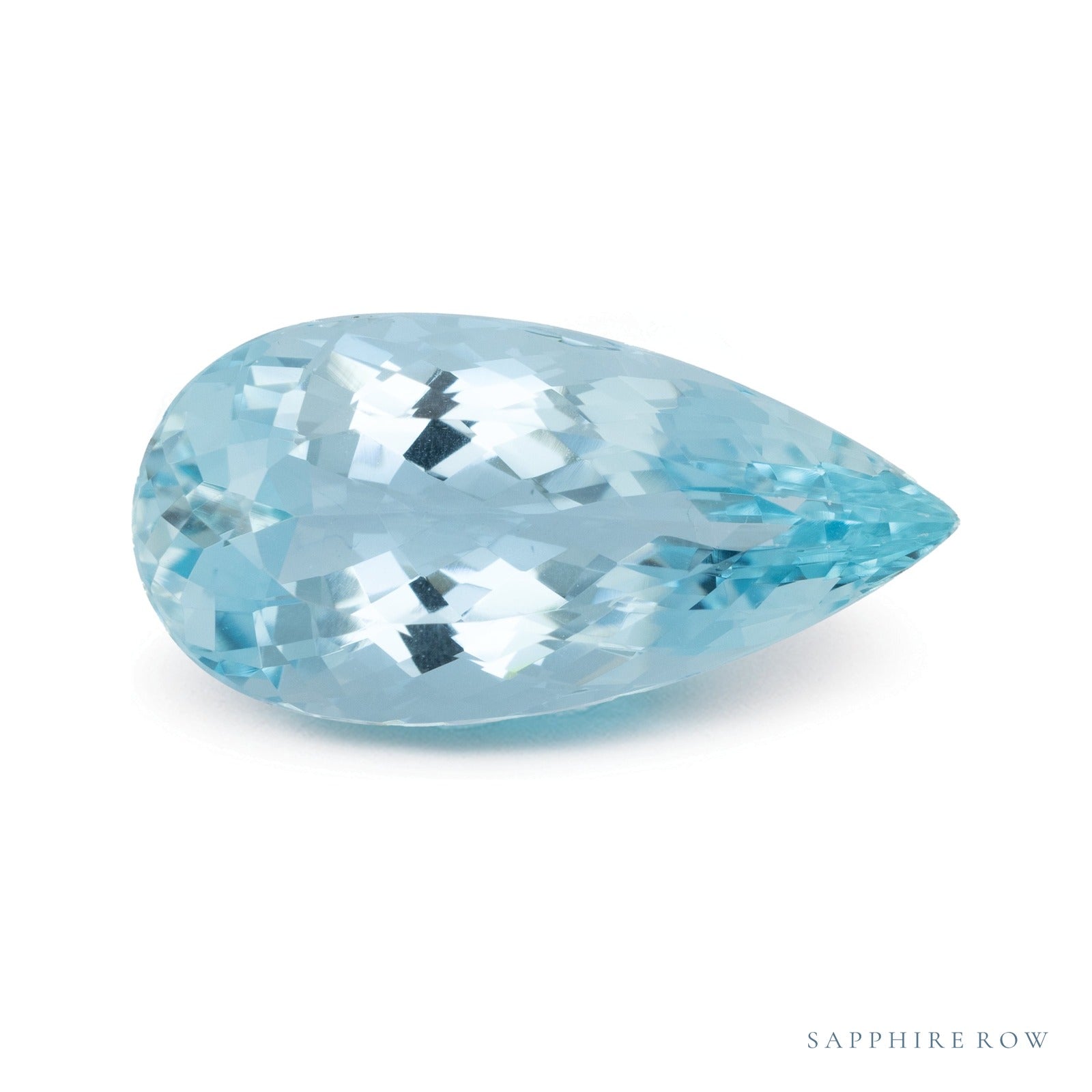 10.75 ct natural blue aquamarine from Mozambique, pear cut | Sapphire Row · cut4