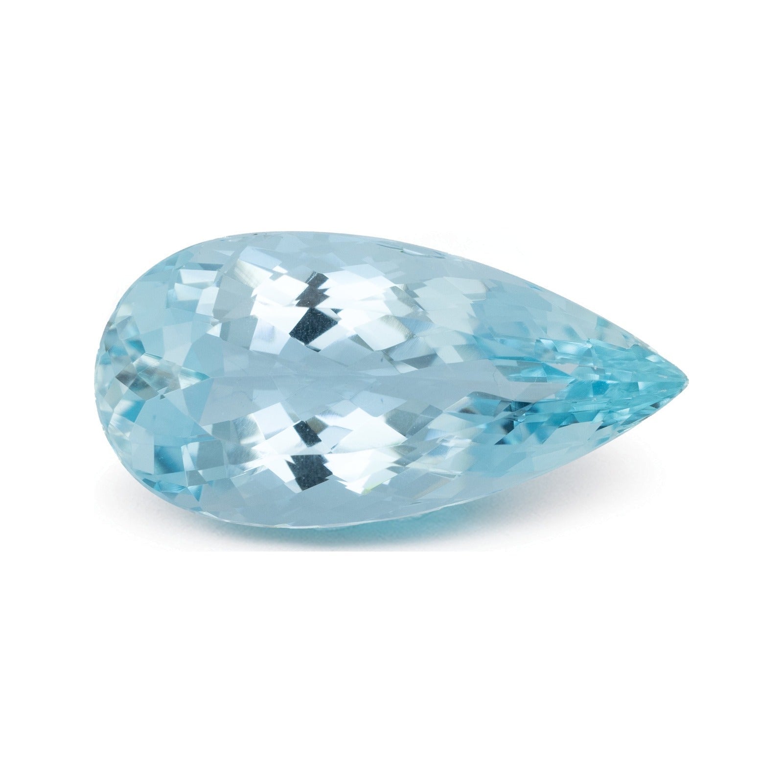 10.75 ct natural blue aquamarine from Mozambique, pear cut | Sapphire Row · cut7