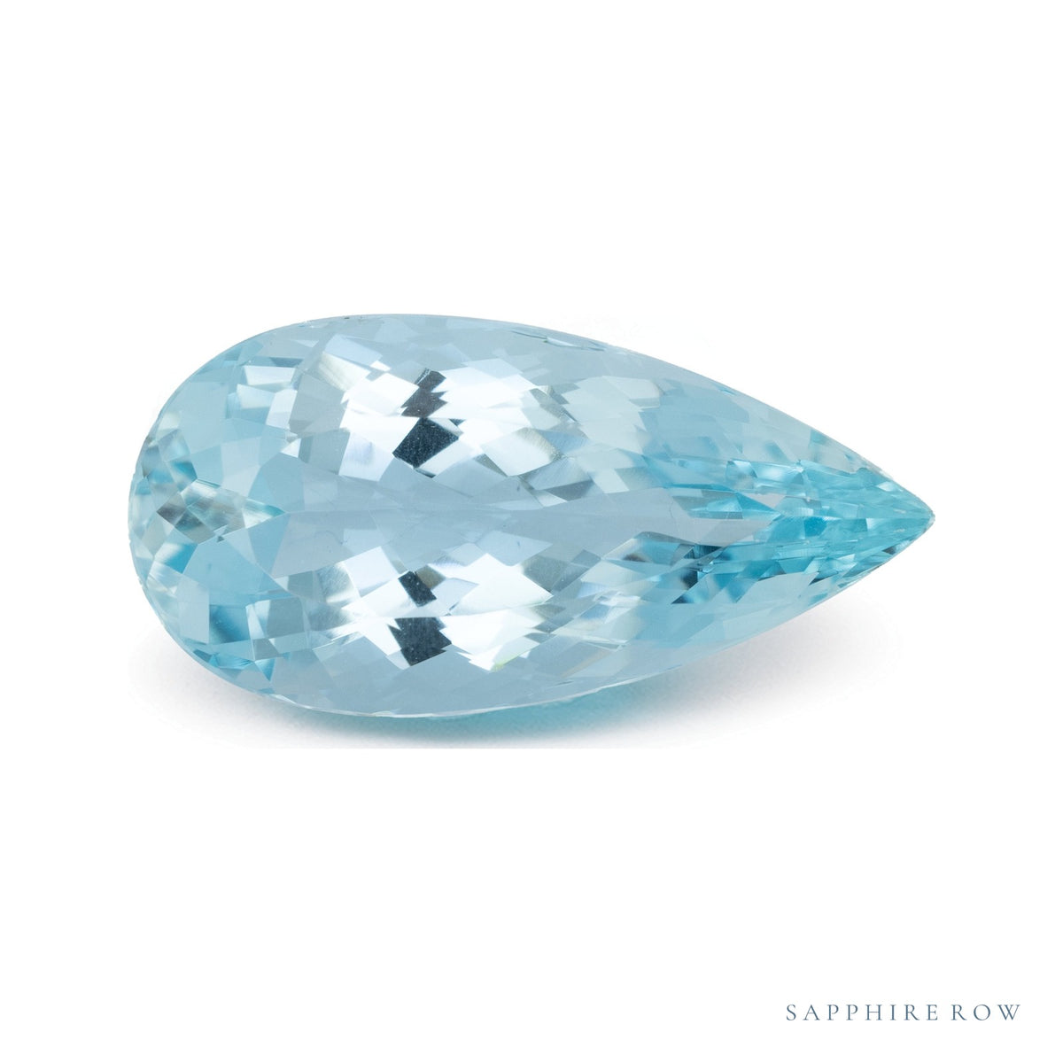 10.75 ct natural blue aquamarine from Mozambique, pear cut | Sapphire Row · cut7