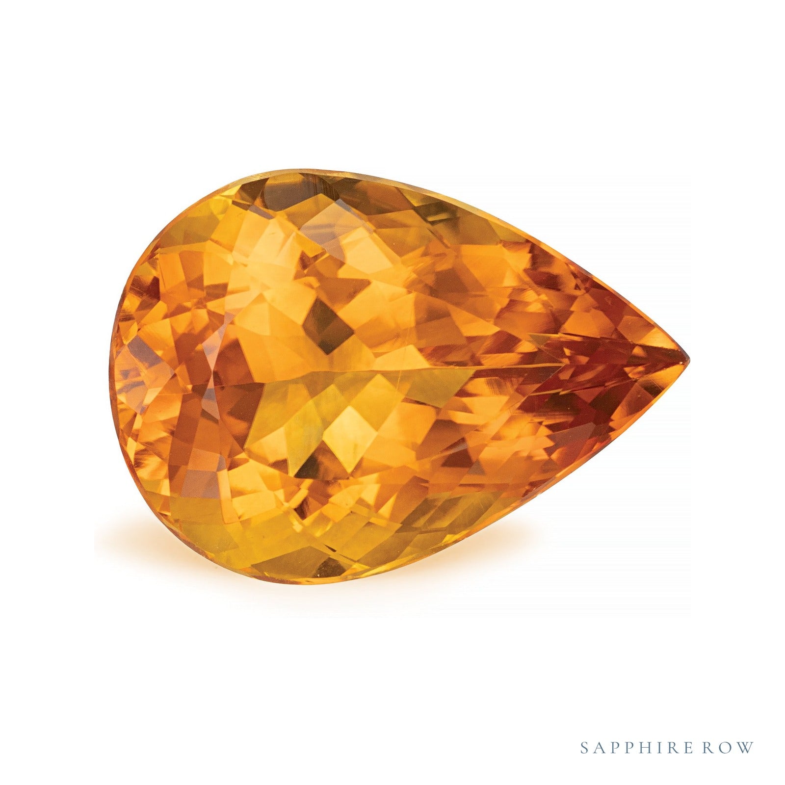 10.26 ct natural orange citrine from Brazil, pear cut | Sapphire Row · cut4