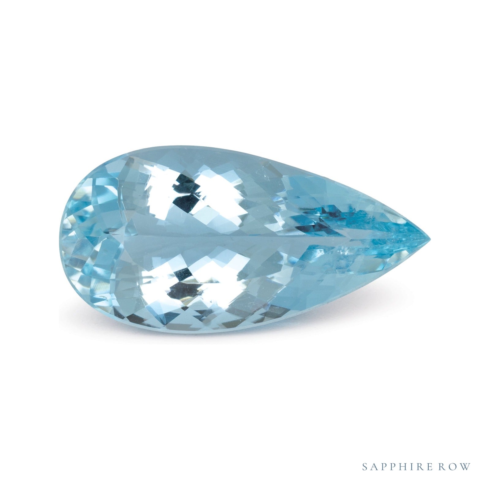 10.08 ct natural blue aquamarine from Mozambique, pear cut | Sapphire Row · cut4