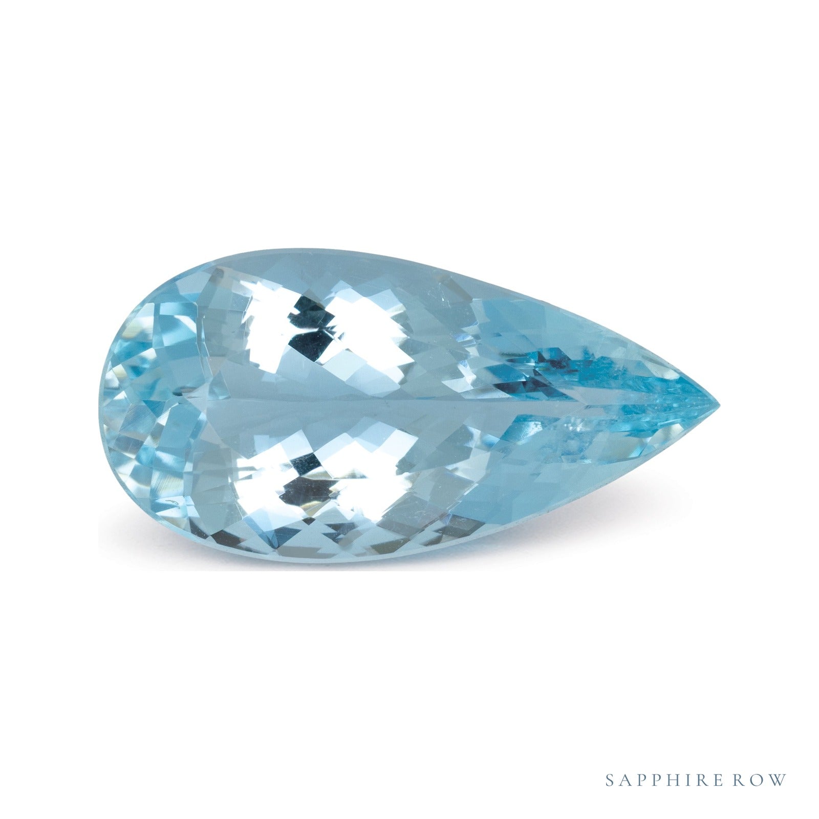 10.08 ct natural blue aquamarine from Mozambique, pear cut | Sapphire Row · cut7