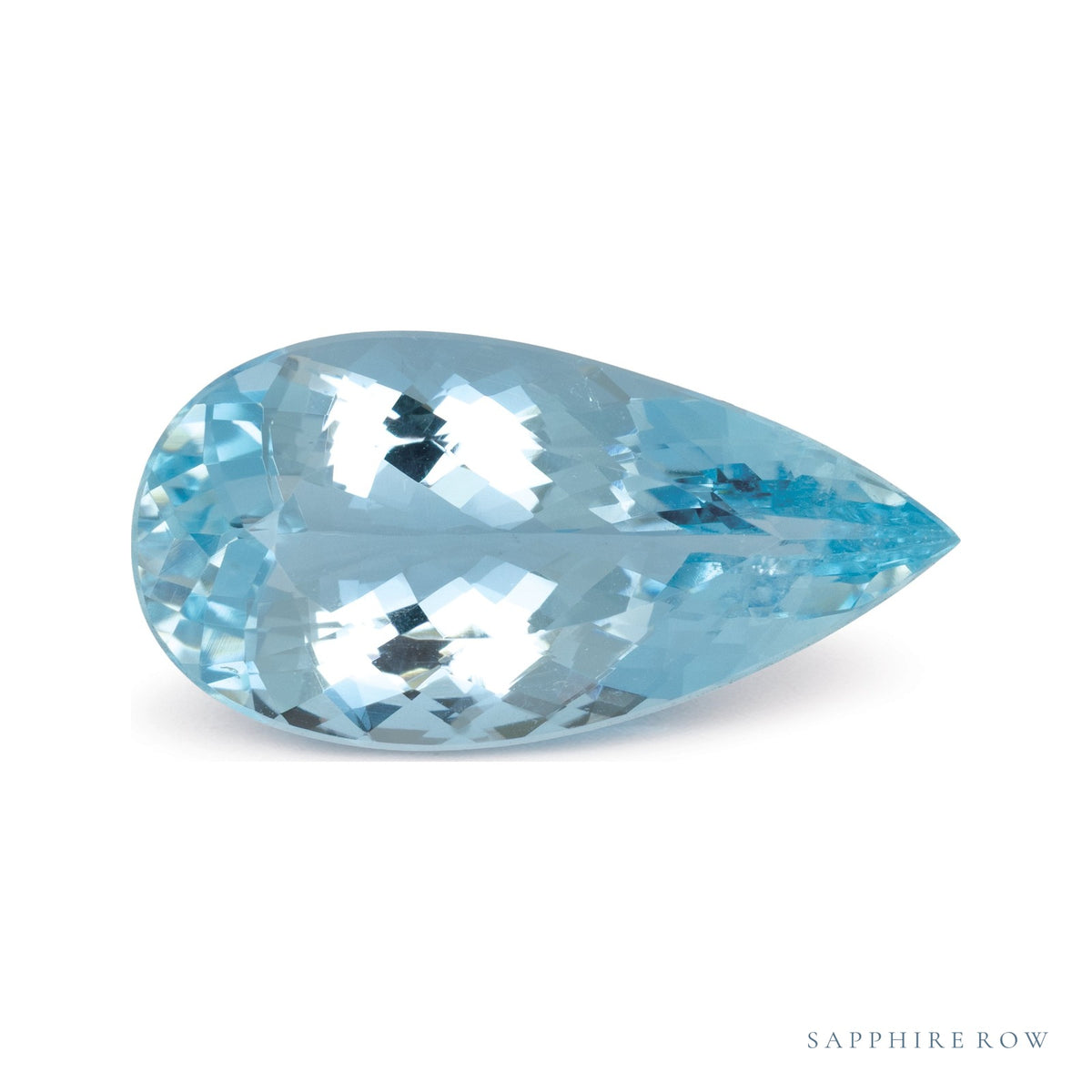 10.08 ct natural blue aquamarine from Mozambique, pear cut | Sapphire Row · cut7