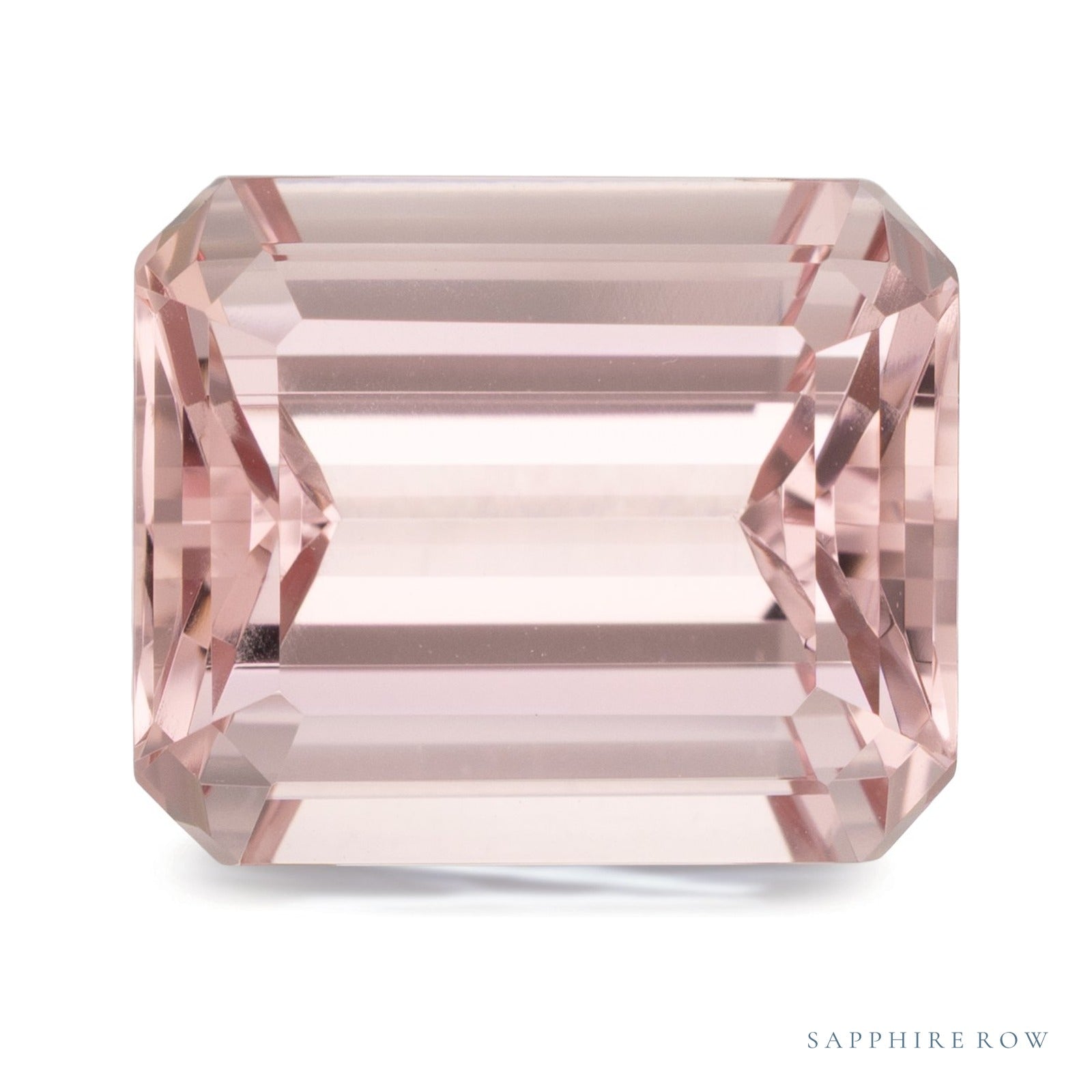 10.05 ct natural pink morganite from Mozambique, emerald cut | Sapphire Row · cut4
