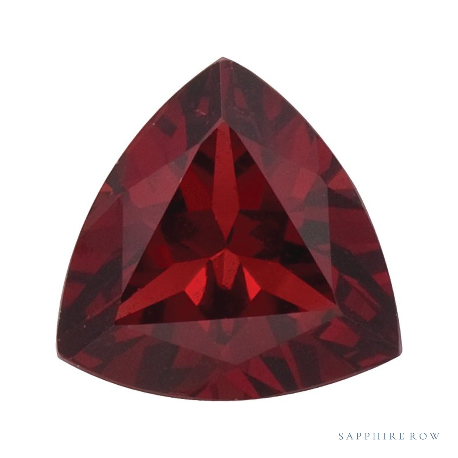 5 mm natural dark orange red mozambique garnet, trillion cut | Sapphire Row · cut4