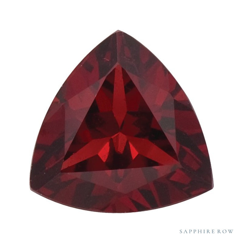 5 mm natural dark orange red mozambique garnet, trillion cut | Sapphire Row · cut7