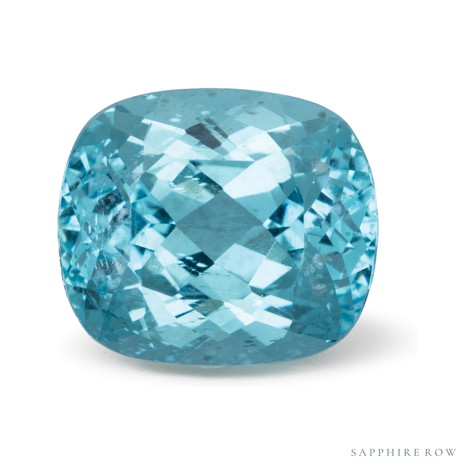 8.62 ct natural blue apatite from Madagascar, antique cushion cut | Sapphire Row · cut4