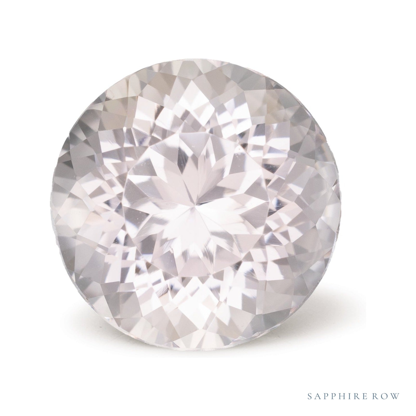 8.25 ct natural pink morganite from Mozambique, round cut | Sapphire Row · cut4