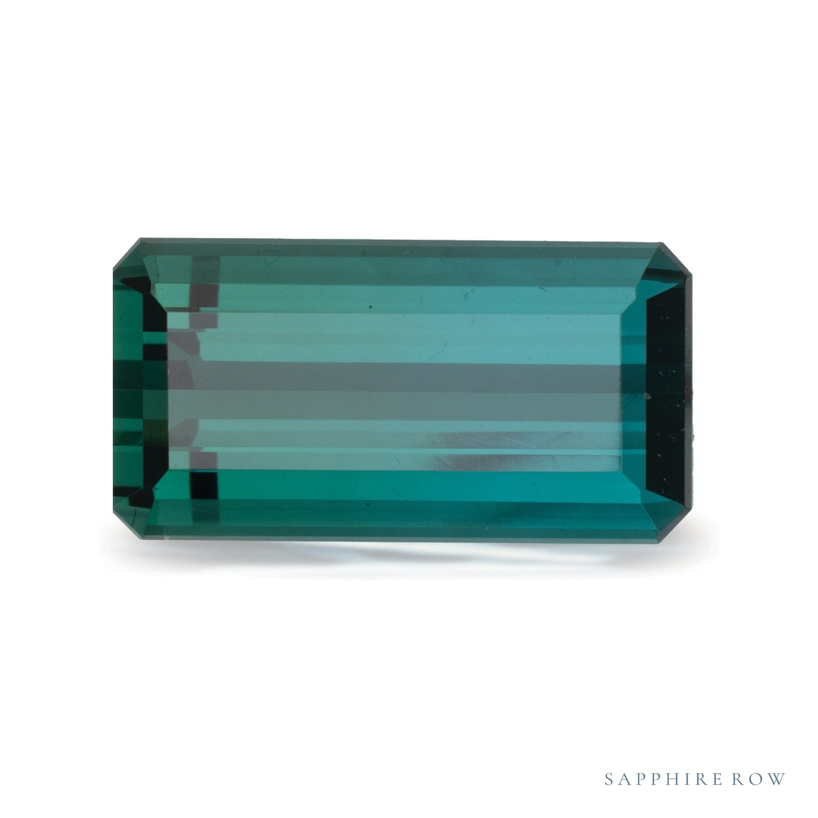 8.24 ct natural indicolite tourmaline from Brazil, emerald cut | Sapphire Row · cut4