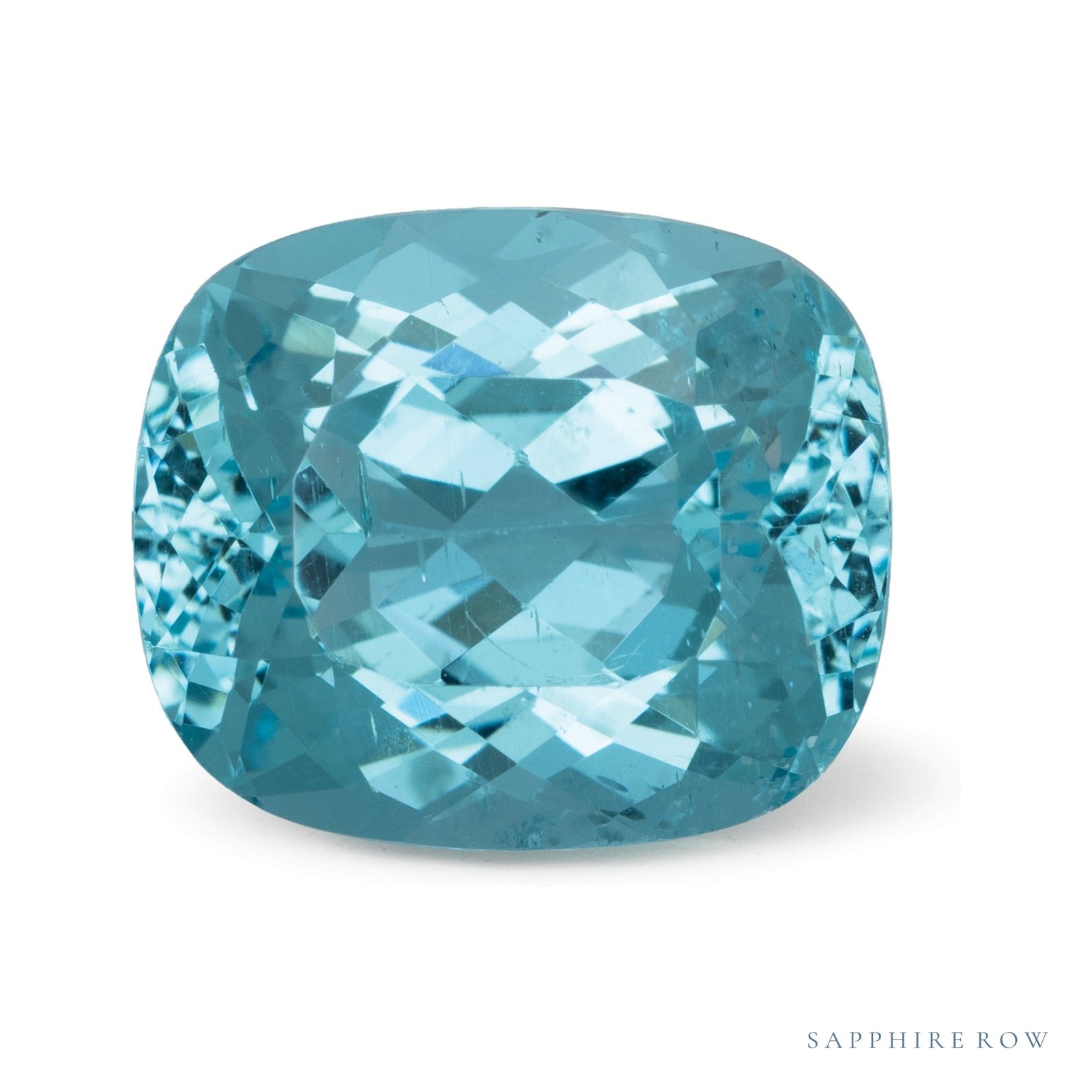 8.04 ct natural blue apatite from Madagascar, antique cushion cut | Sapphire Row · cut4