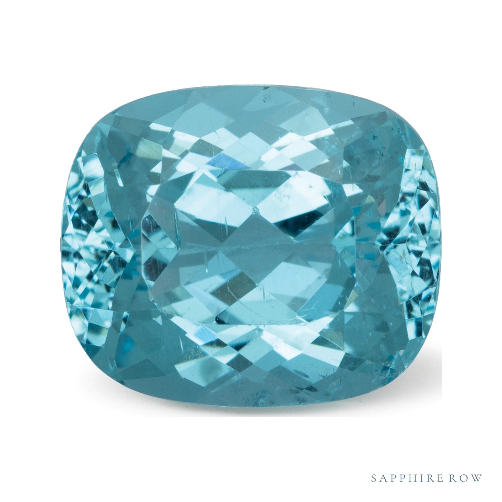 8.04 ct natural blue apatite from Madagascar, antique cushion cut | Sapphire Row · cut7