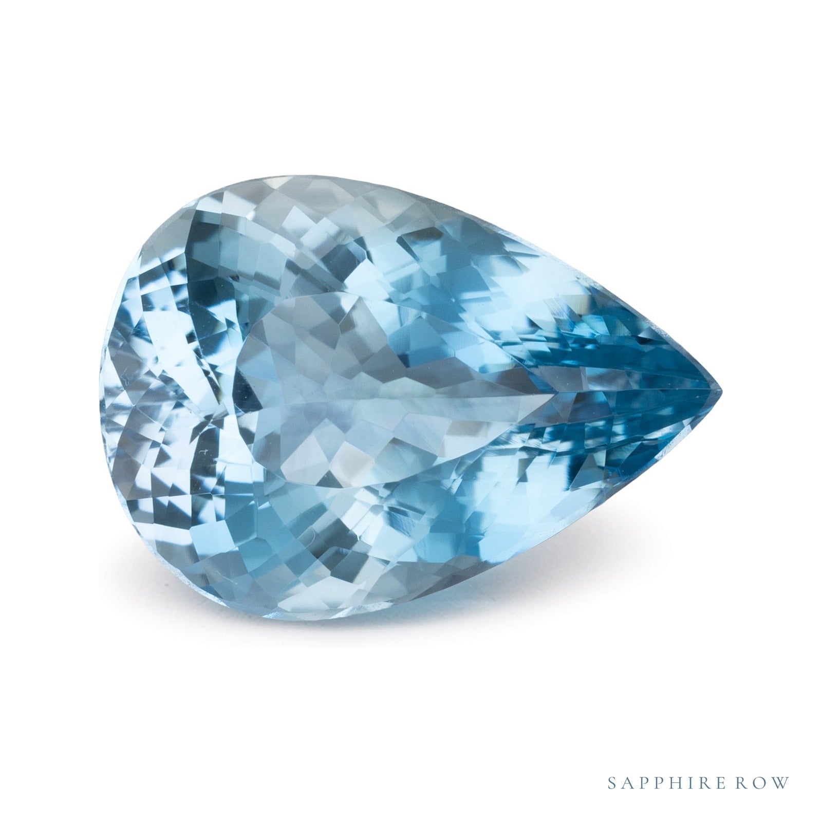 8.00 ct natural blue aquamarine from Mozambique, pear cut | Sapphire Row · cut4