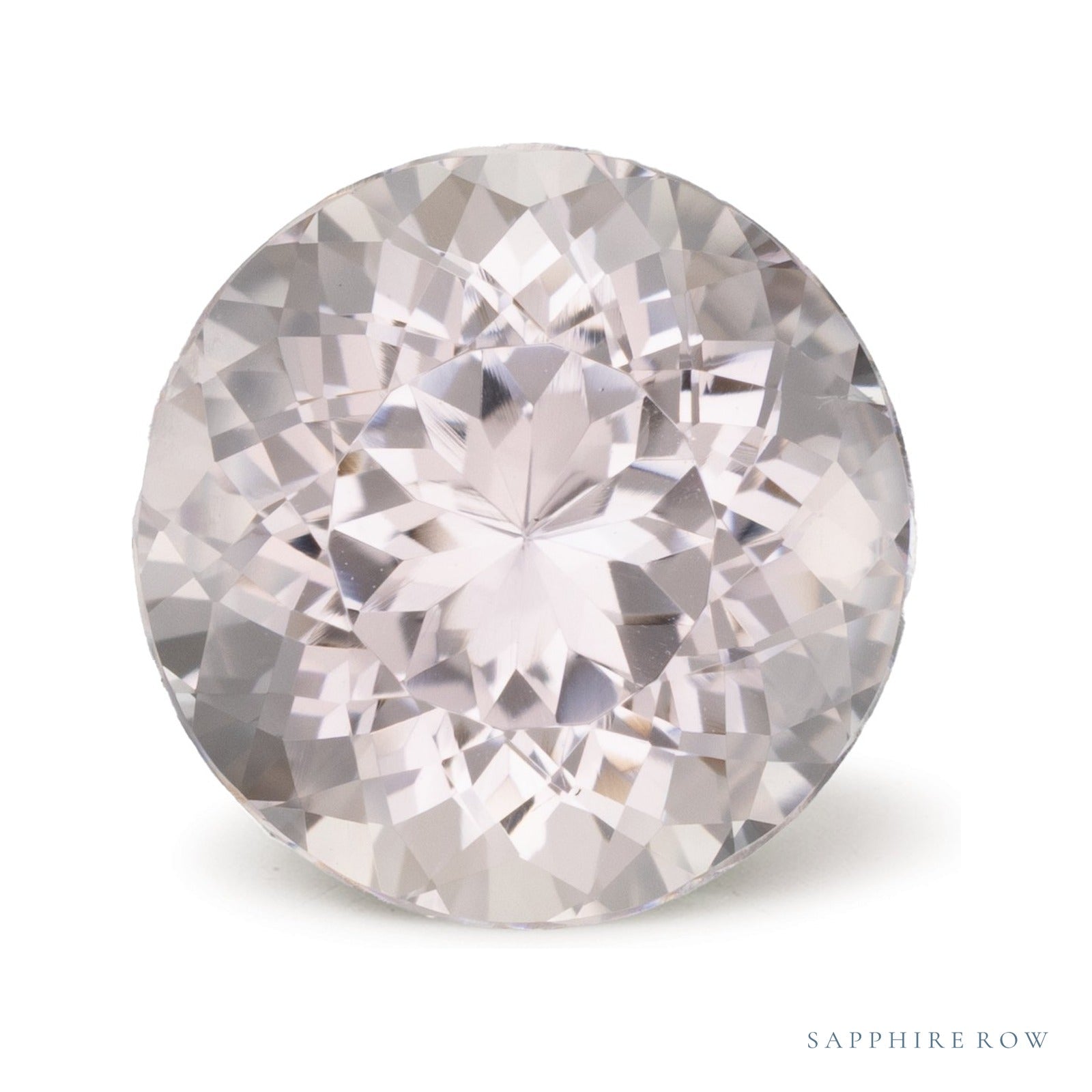 7.98 ct natural pink morganite from Mozambique, round cut | Sapphire Row · cut4
