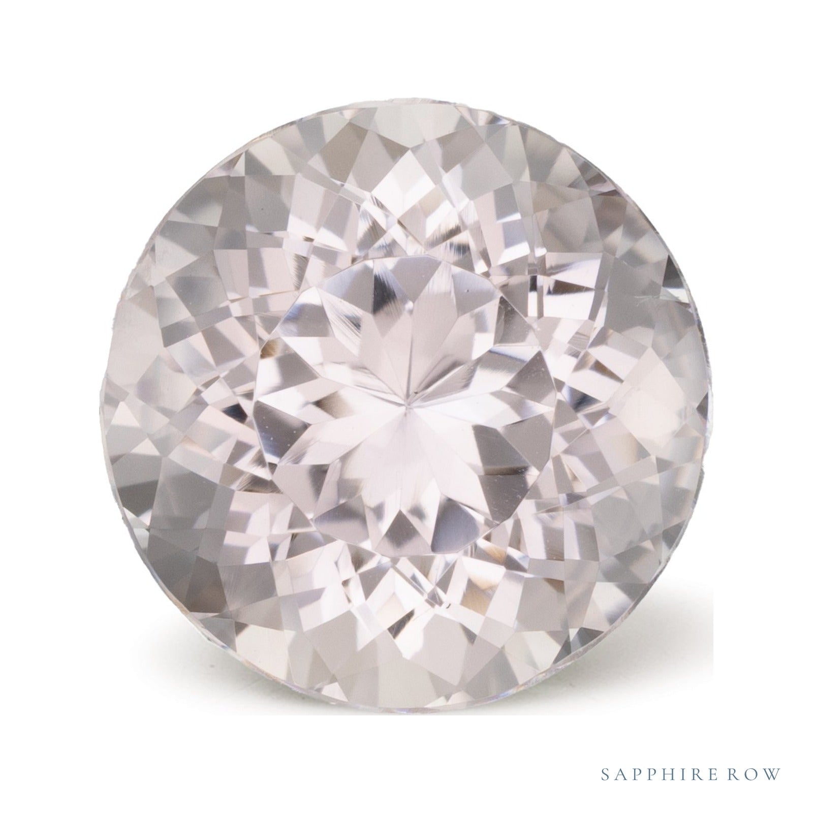 7.98 ct natural pink morganite from Mozambique, round cut | Sapphire Row · cut4