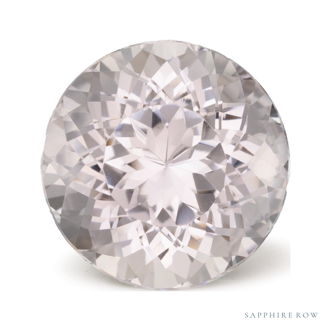7.98 ct natural pink morganite from Mozambique, round cut | Sapphire Row · cut7