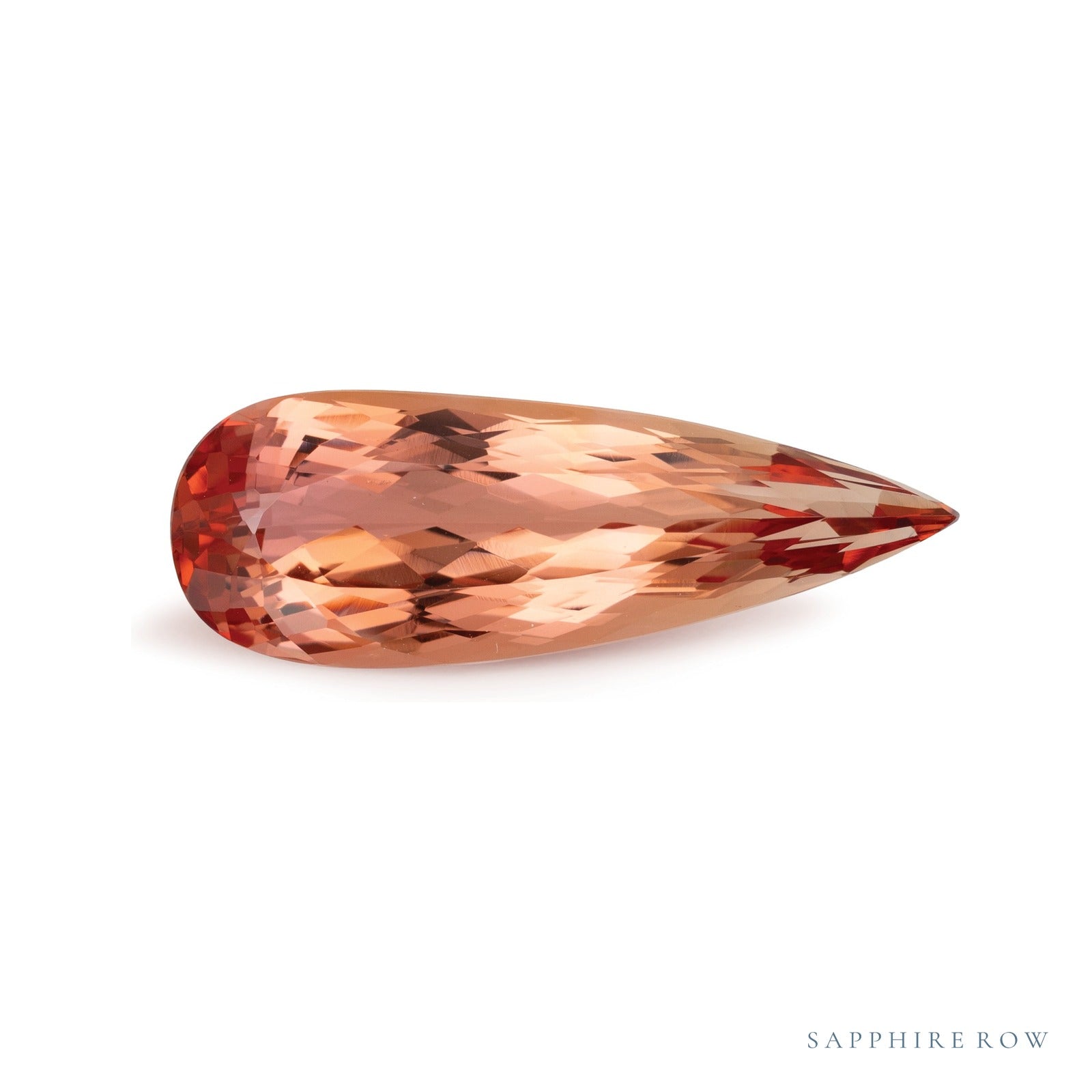 7.64 ct natural orange topaz from Brazil, pear cut | Sapphire Row · cut4