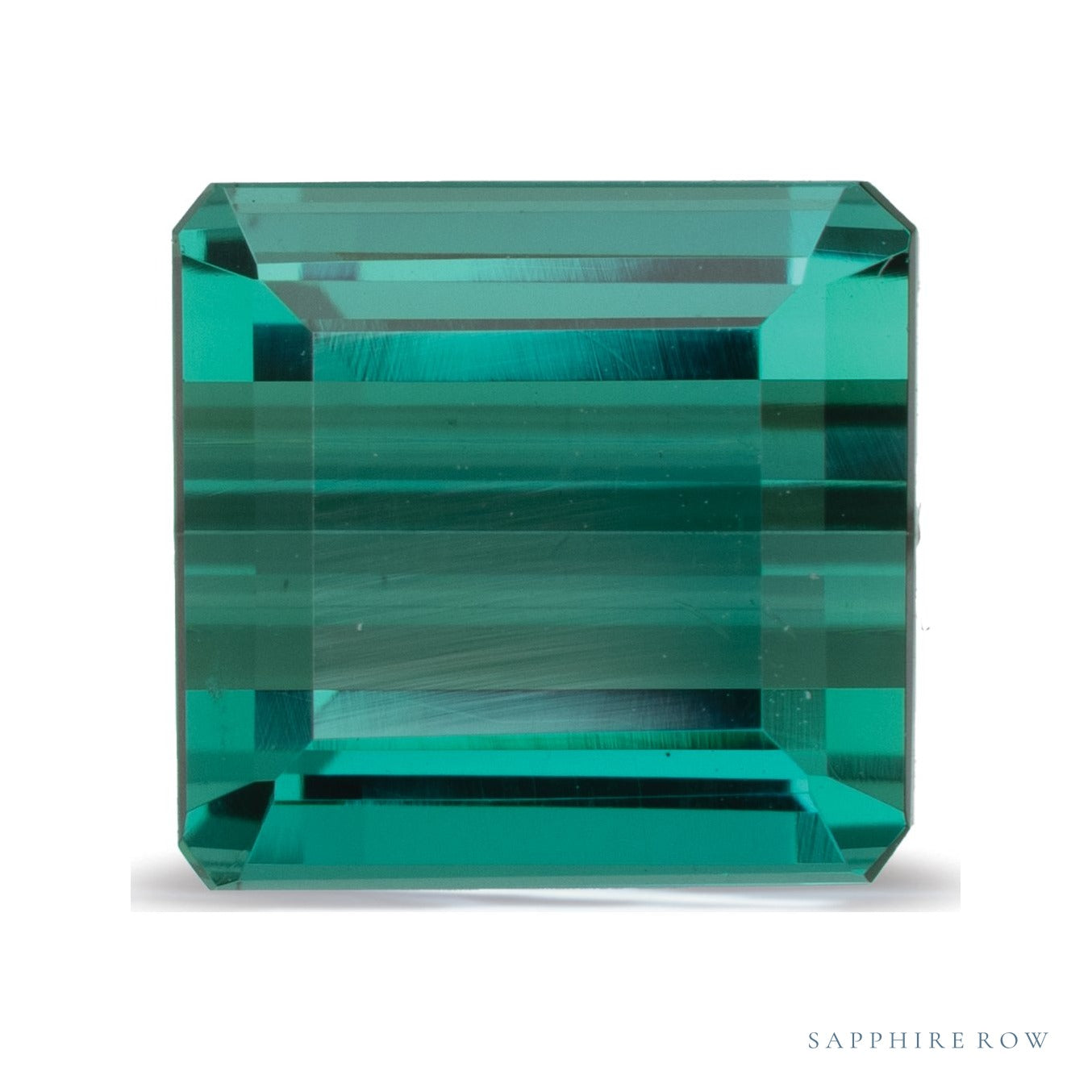 7.56 ct natural green tourmaline from Brazil, emerald cut | Sapphire Row · cut7