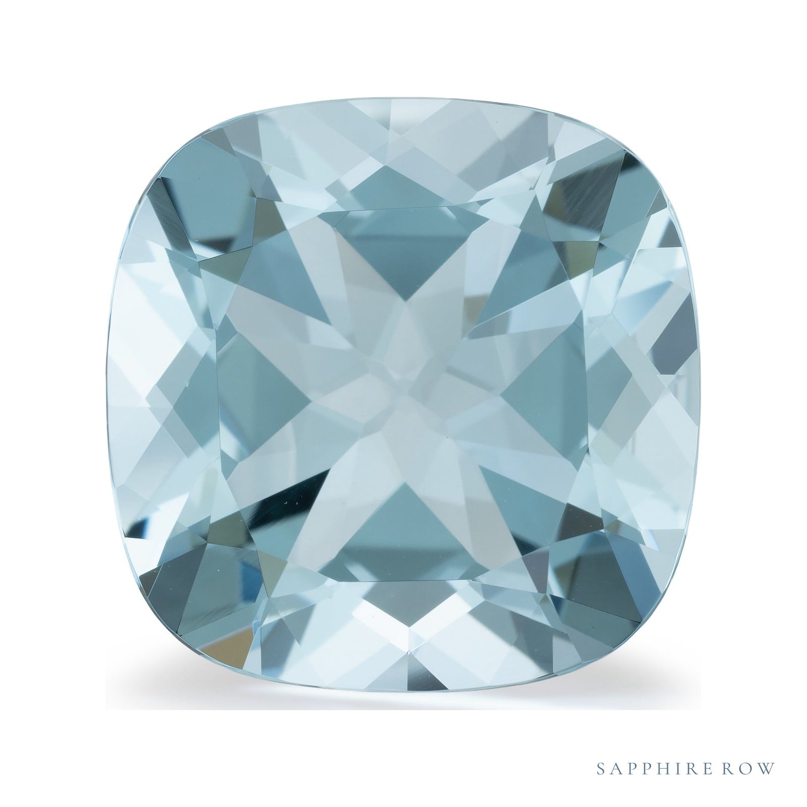 7.35 ct natural blue aquamarine from Brazil, cushion cut | Sapphire Row · cut7