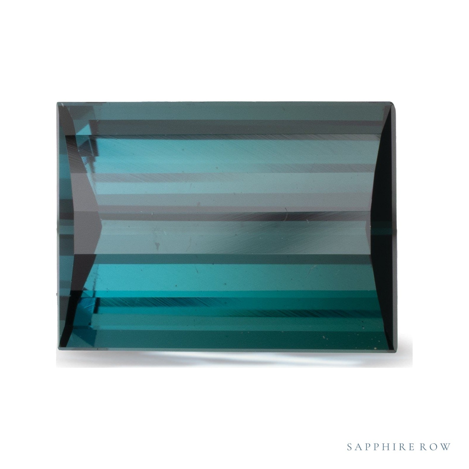 7.20 ct natural indicolite tourmaline from Brazil, straight baguette cut | Sapphire Row · cut4 · cut5