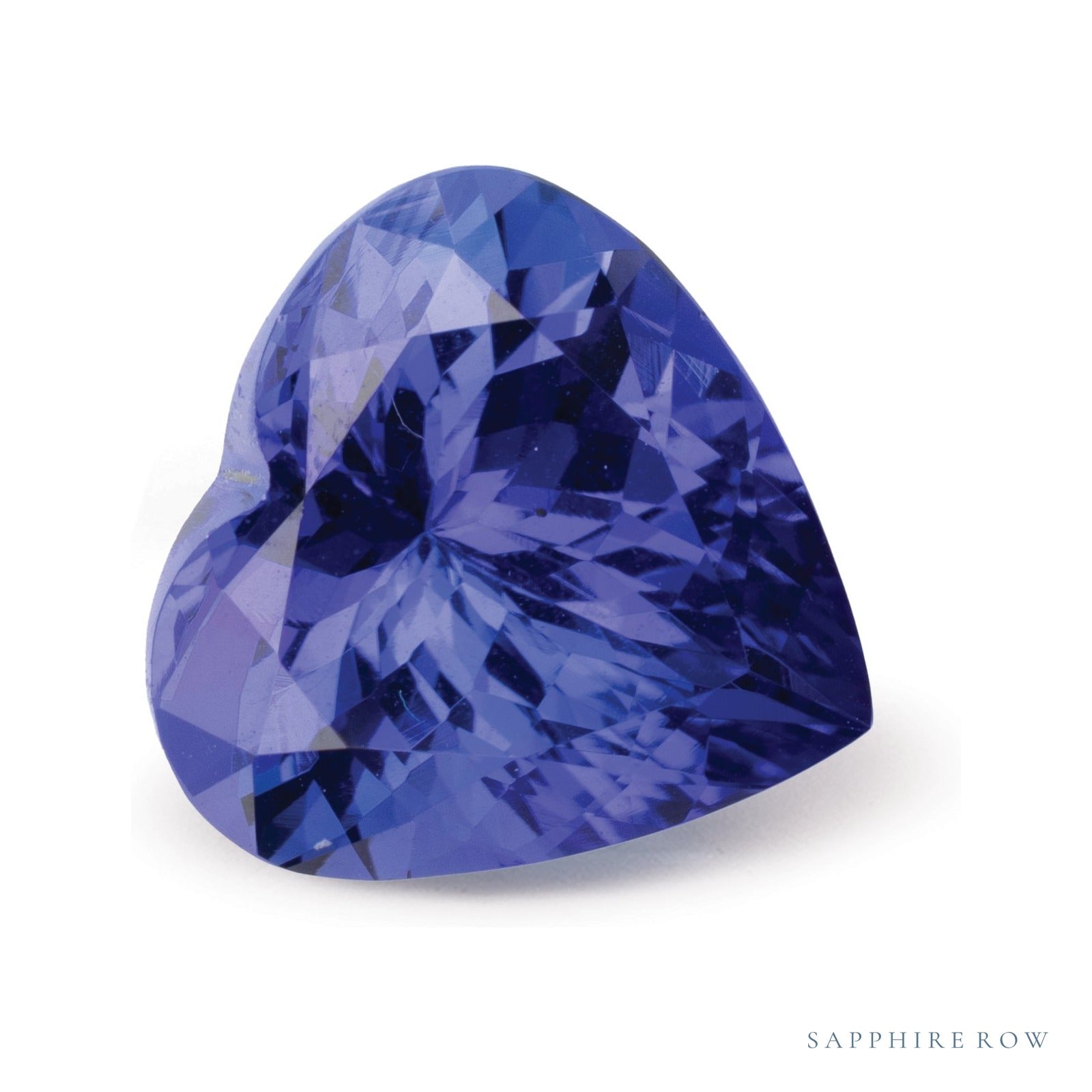 7.08 ct natural blue tanzanite from Tanzania, heart cut | Sapphire Row · cut4
