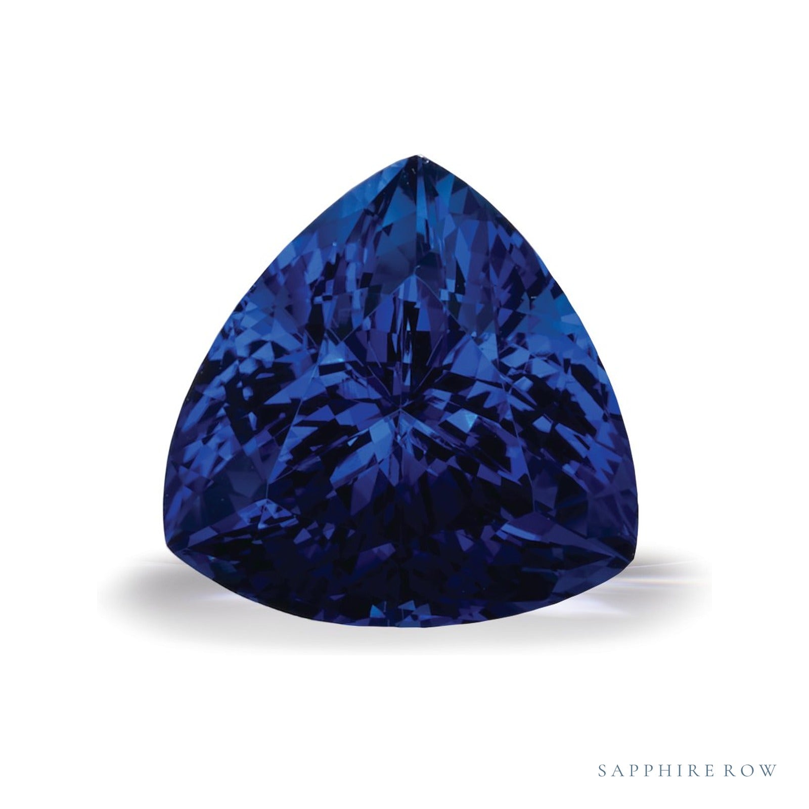 7.05 ct natural blue tanzanite from Tanzania, trillion cut | Sapphire Row · cut4