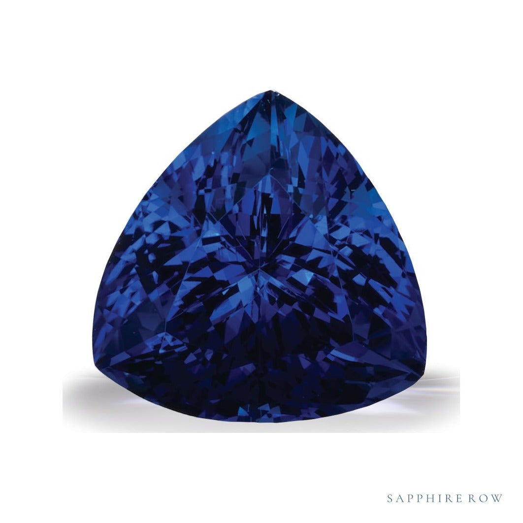 7.05 ct natural blue tanzanite from Tanzania, trillion cut | Sapphire Row · cut7