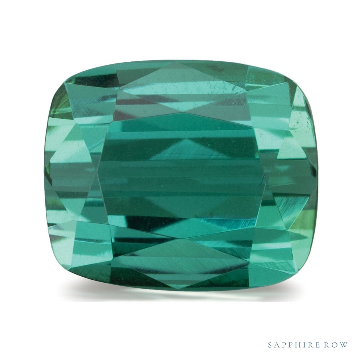 7.03 ct natural green tourmaline from Madagascar, antique cushion cut | Sapphire Row · cut4 · cut5