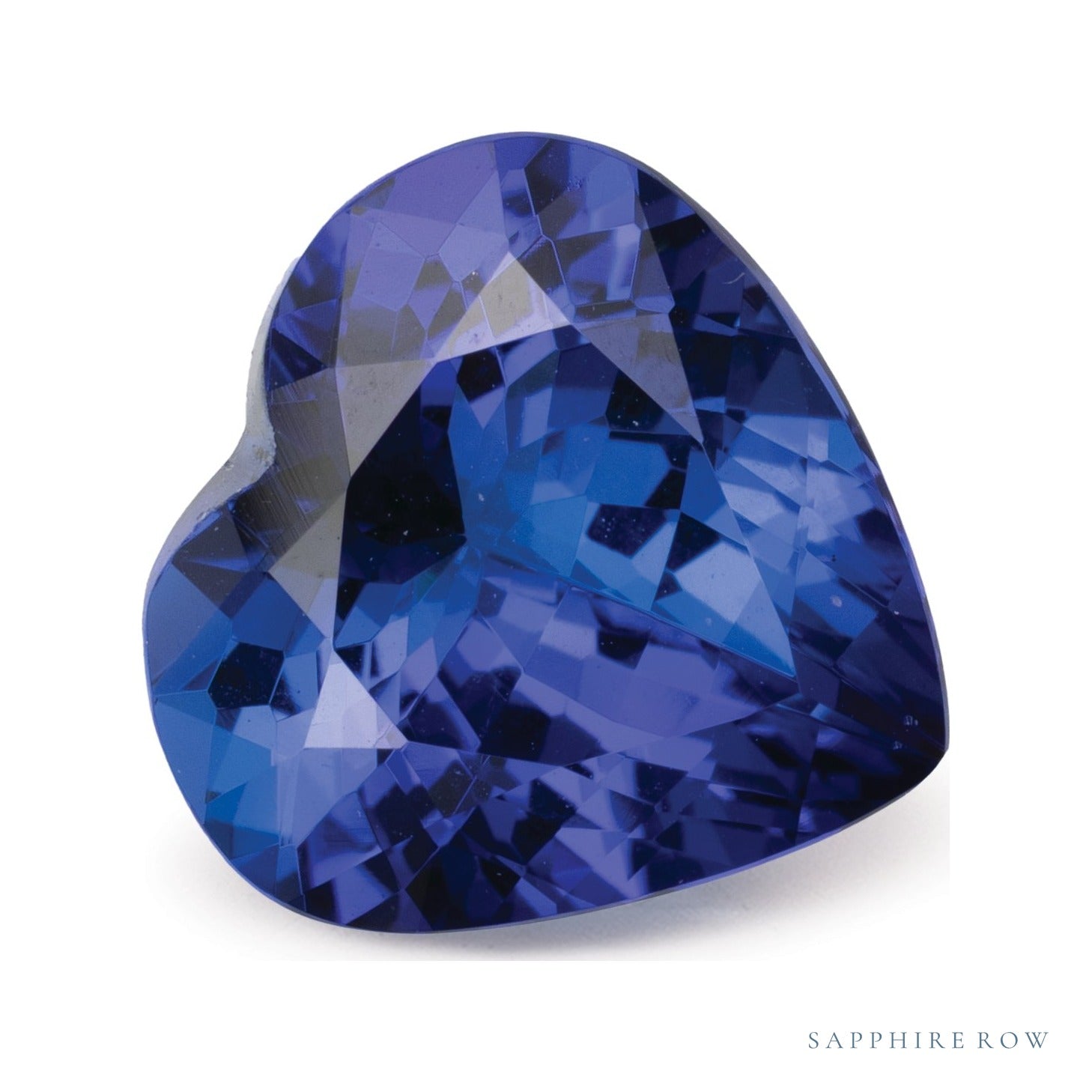 6.96 ct natural blue tanzanite from Tanzania, heart cut | Sapphire Row · cut7