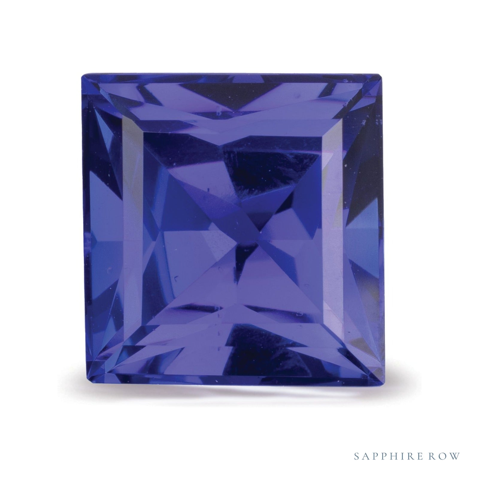 6.95 ct natural blue tanzanite from Tanzania, square cut | Sapphire Row · cut4