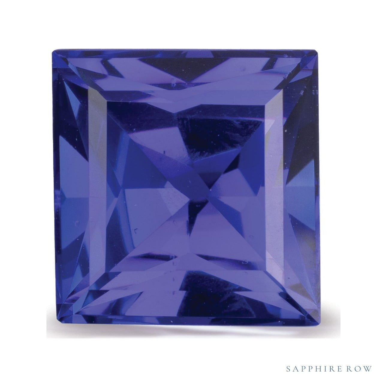6.95 ct natural blue tanzanite from Tanzania, square cut | Sapphire Row · cut7