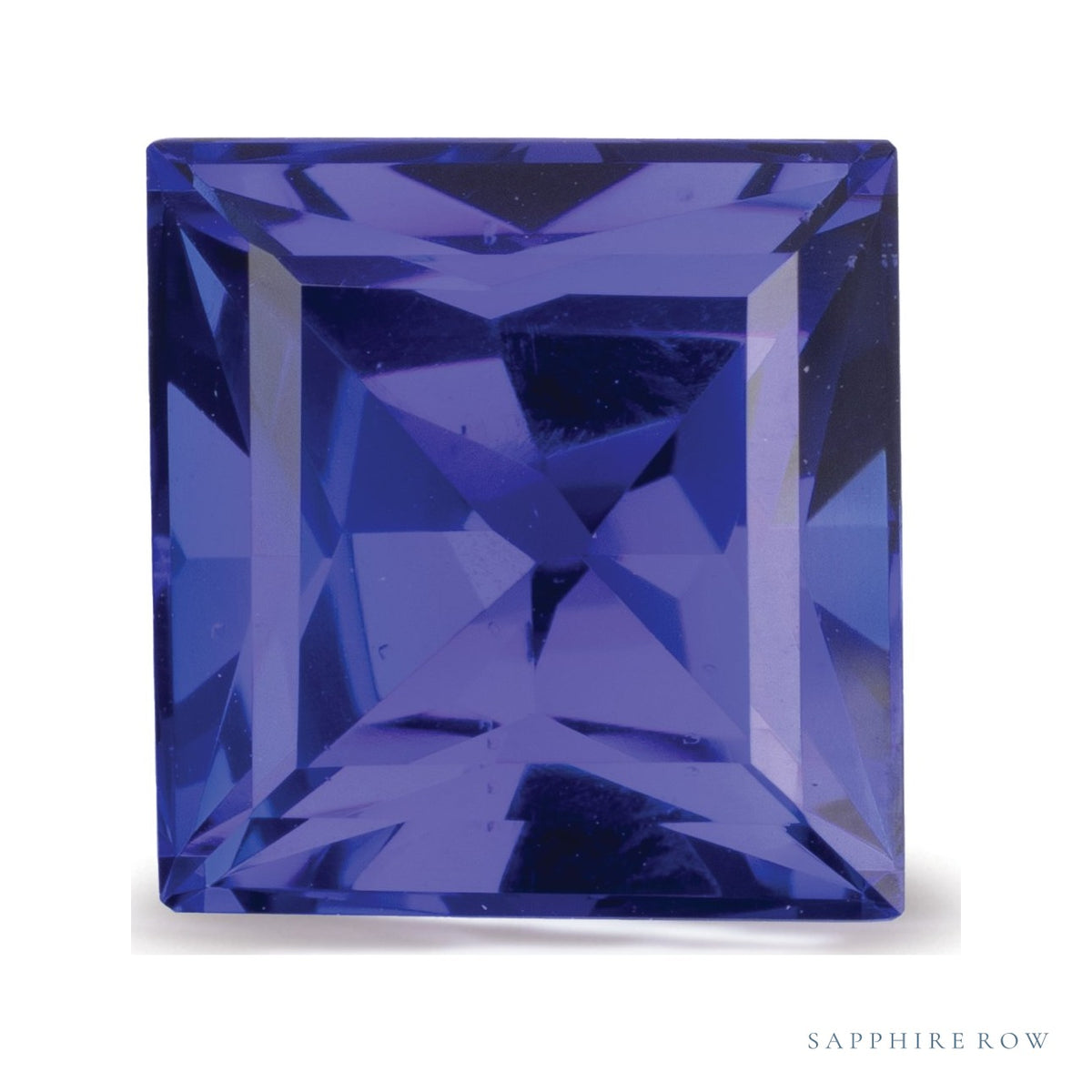 6.95 ct natural blue tanzanite from Tanzania, square cut | Sapphire Row · cut7