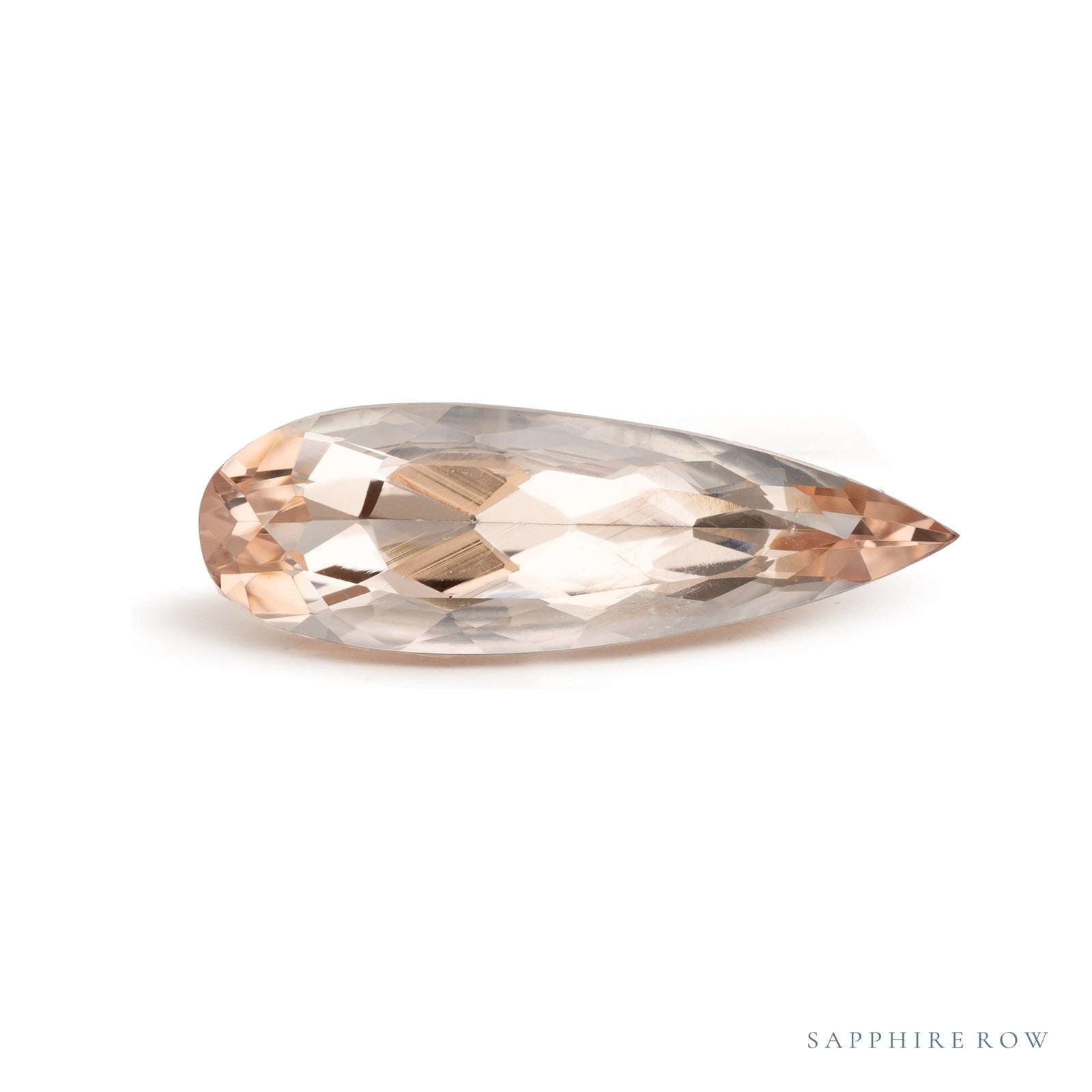 6.74 ct natural pink morganite from Mozambique, pear cut | Sapphire Row · cut4