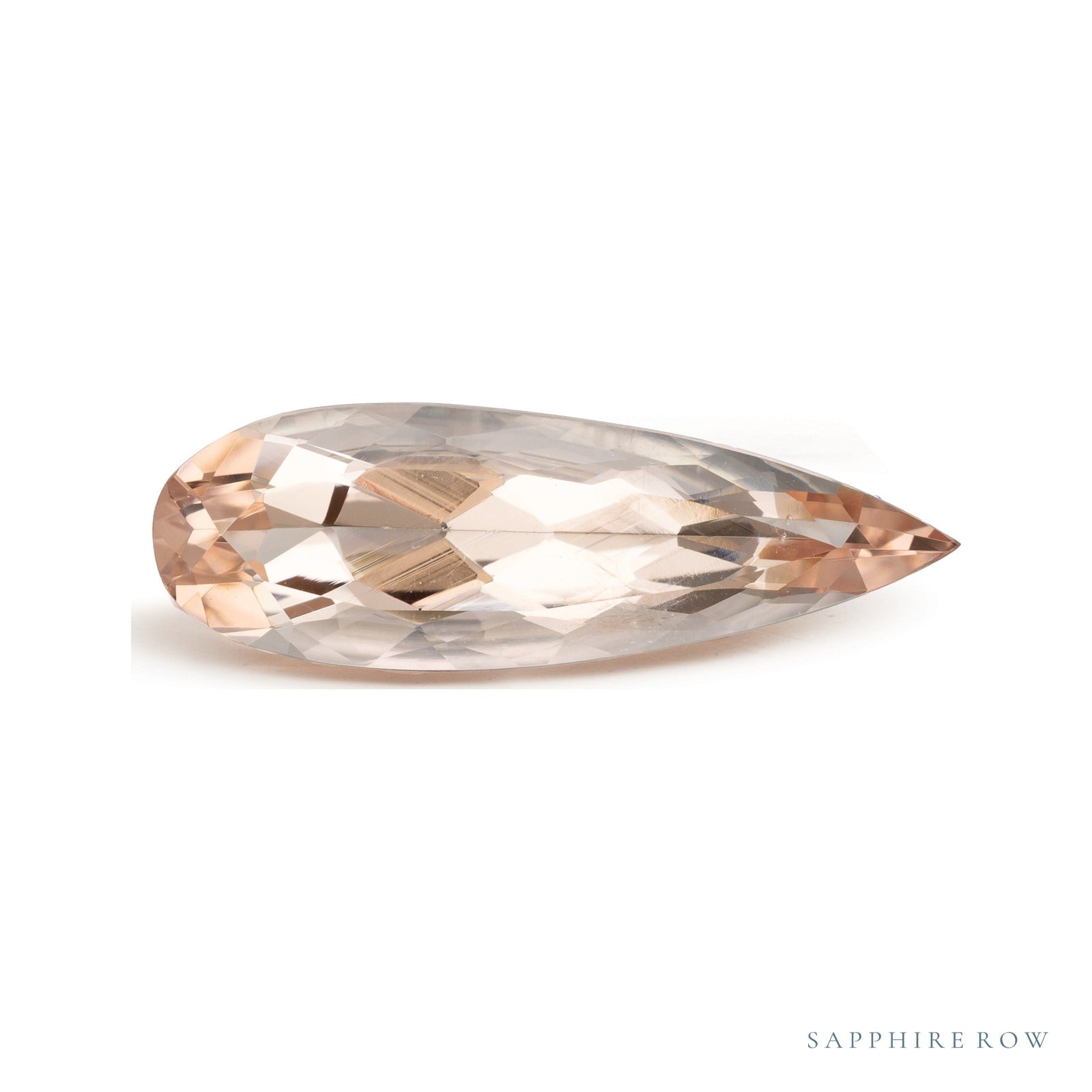 6.74 ct natural pink morganite from Mozambique, pear cut | Sapphire Row · cut7