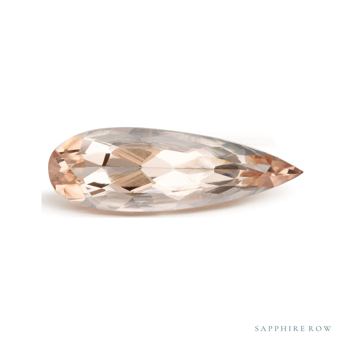 6.74 ct natural pink morganite from Mozambique, pear cut | Sapphire Row · cut7