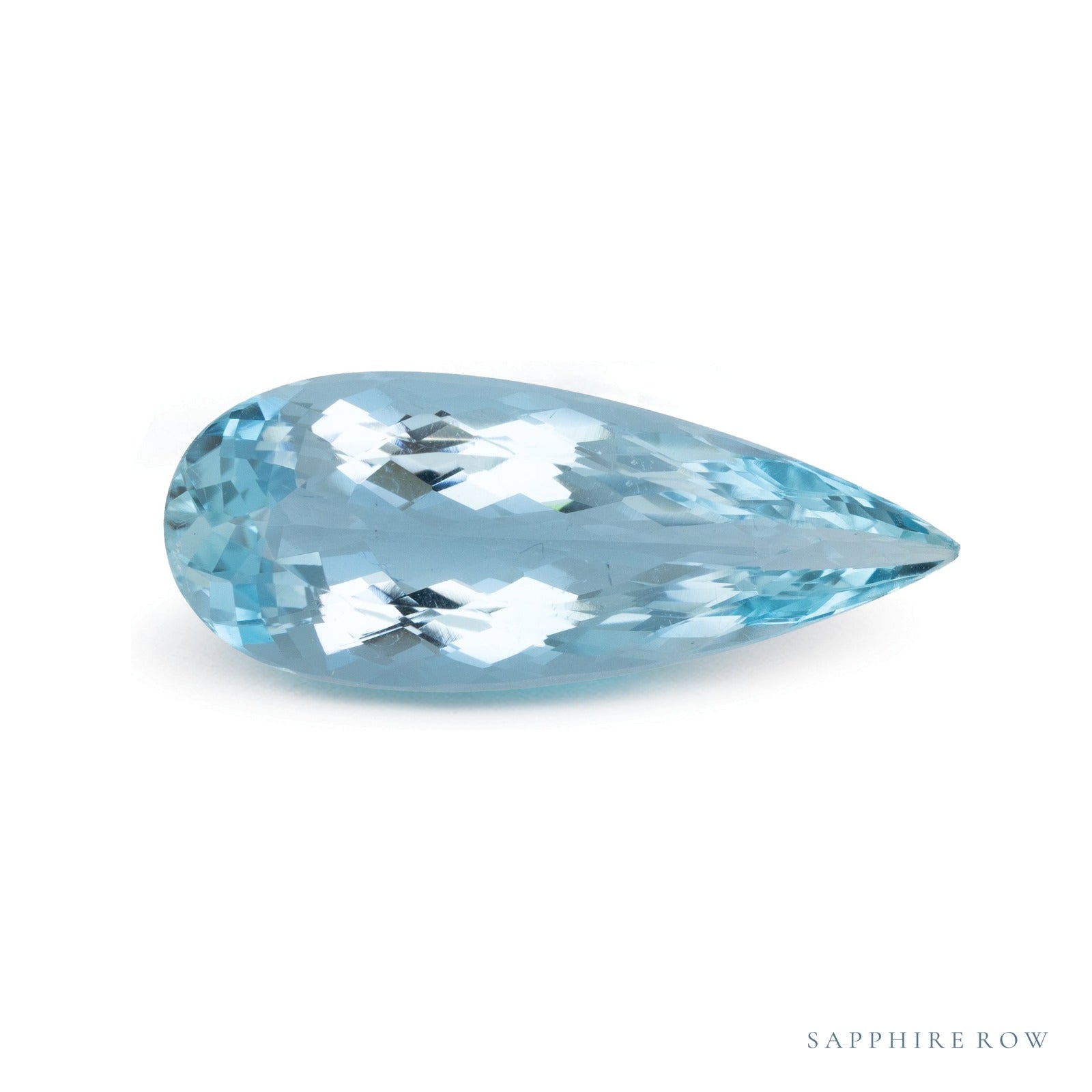 6.59 ct natural blue aquamarine from Brazil, pear cut | Sapphire Row · cut4