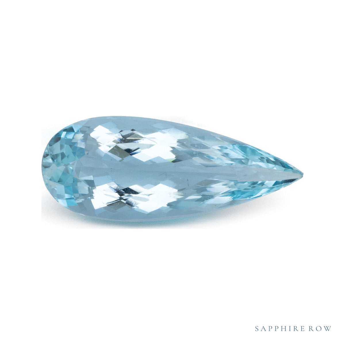 6.59 ct natural blue aquamarine from Brazil, pear cut | Sapphire Row · cut7