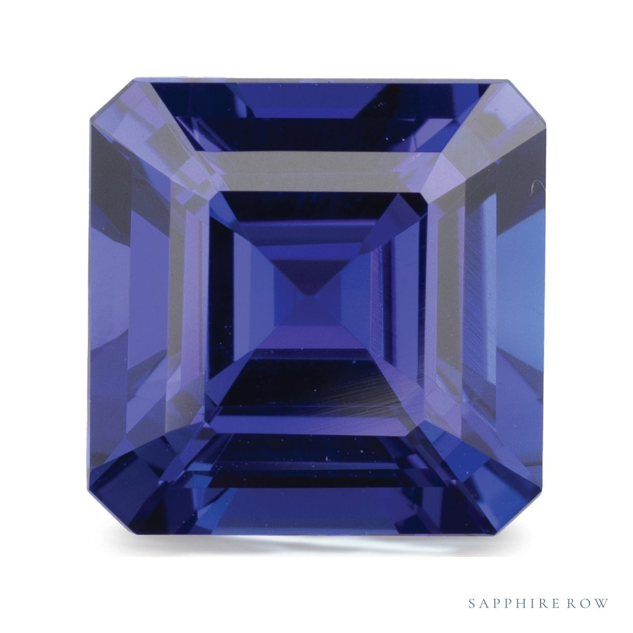 6.43 ct natural blue tanzanite from Tanzania, asscher cut | Sapphire Row · cut7