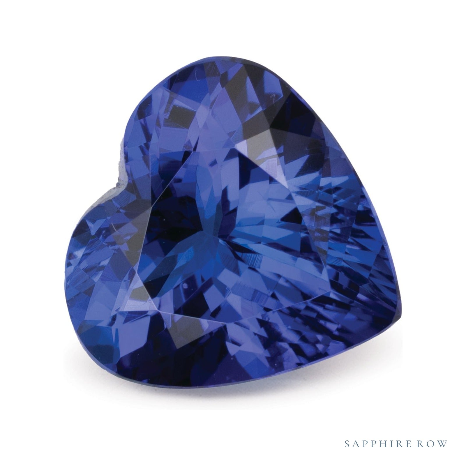 6.40 ct natural blue tanzanite from Tanzania, heart cut | Sapphire Row · cut4