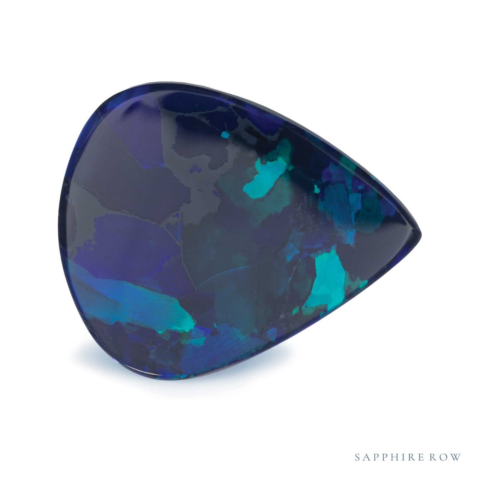 6.39 ct natural blue opal from Australia, pear cut | Sapphire Row · cut4
